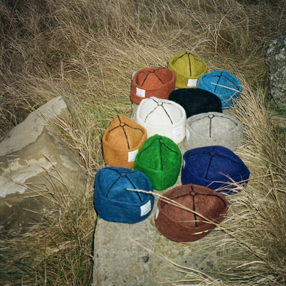 Wool felt hats with different colors made in Pankisi Georgia