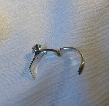 Convertible hook on YASMIN Silver earring, designed for easy wear as earring or minimalist ring.